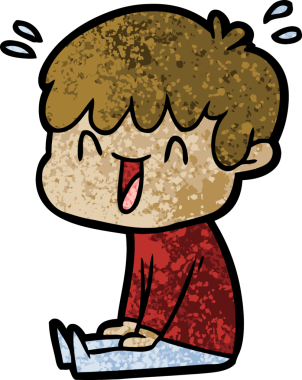 Bir insan tarafından çizilmiş gülen çocuk.