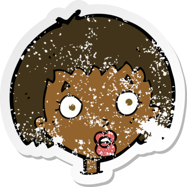 Bir karikatürün gerilimli çıkartması bir insan tarafından çizilmiş kadın yüzünü şaşırttı.