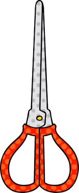 bir insan tarafından çizilmiş tuhaf çizgi film makasları.