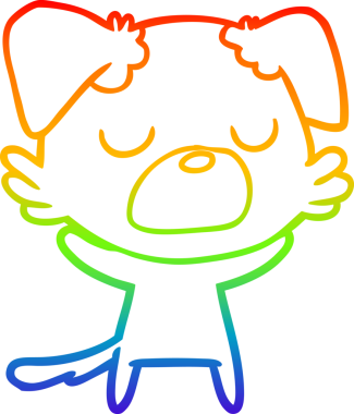 gökkuşağı gradyan çizimi bir insan tarafından çizilmiş bir çizgi köpek