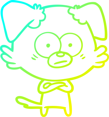 Bir insan tarafından çizilmiş bir köpek çizgi filminin soğuk gradyanı.