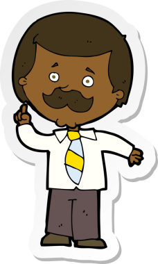 Bir insan tarafından çizilmiş bir fikri olan bir karikatür haber spikerinin çıkartması.