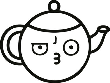 Bir insan tarafından çizilmiş çaydanlık çizimi.