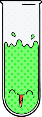 bir insan tarafından çizilmiş mutlu bir test tüpü.