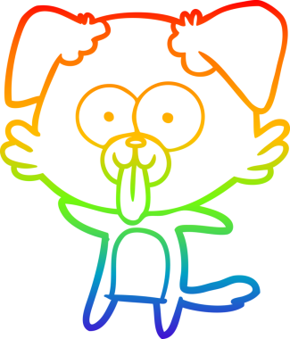 Bir insan tarafından çizilmiş dilli çizgi film köpeğinin çizimi.