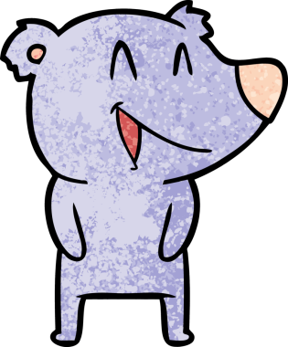 Bir insan tarafından çizilmiş gülen ayı çizgi filmi.