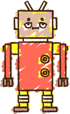 Bir insan tarafından çizilen Çılgın Robot Tebeşiri