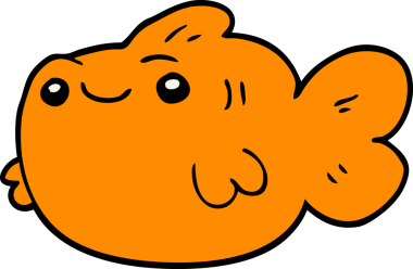 bir insan tarafından çizilmiş karikatür balığı