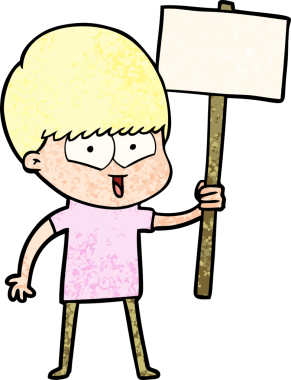 Bir insan tarafından çizilmiş mutlu çocuk çizgi filmi.