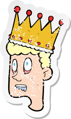 Bir insan tarafından çizilmiş aptal prens çizgi filminin gerilimli çıkartması.