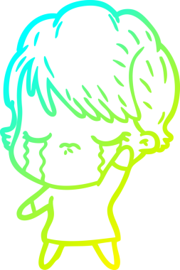 Bir insan tarafından çizilmiş ağlayan bir karikatür çizimi.