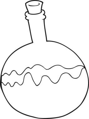 Bir insan tarafından çizilmiş siyah beyaz karikatür kimyasalları.