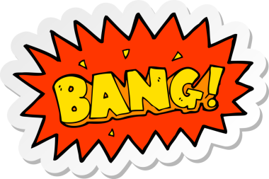 Bir insan tarafından çizilmiş bir çizgi film patlamasının çıkartması.