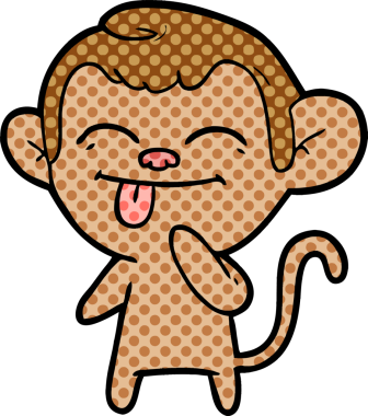 Bir insan tarafından çizilmiş komik çizgi maymun.