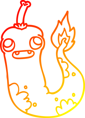 Bir insan tarafından sıcak ve soğuk çizilmiş bir çizgi film çizimi.