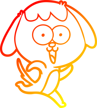 Bir insan tarafından çizilmiş sevimli bir köpeğin sıcak çizgi çizgisi.