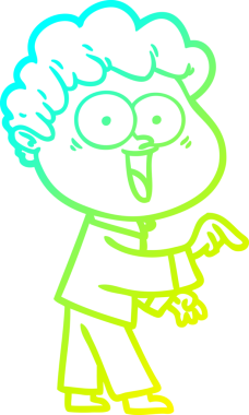 Bir insan tarafından çizilmiş mutlu bir adamın soğuk çizgi çizimi.