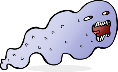 Bir insan tarafından çizilmiş çizgi film hayaleti.