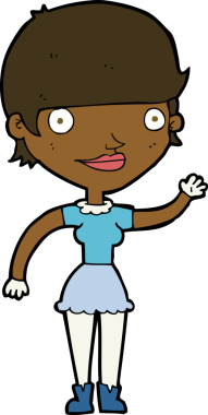 Bir insan tarafından çizilmiş bir fikri olan karikatür kadın.