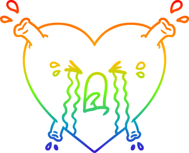 gökkuşağı gradyanı çizimi bir insan tarafından çizilmiş bir karikatür kalp