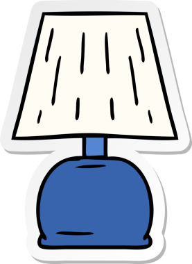 Bir insan tarafından çizilmiş bir lambanın el çizimi karikatürü.