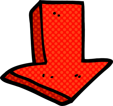 Bir insan tarafından çizilmiş karalama oku.