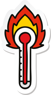 Bir insan tarafından çizilmiş sıcak cam termometre.