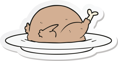 Bir insan tarafından çizilmiş hindinin karikatürü.