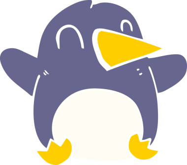 Bir insan tarafından çizilmiş bir karalama Noel pengueni.