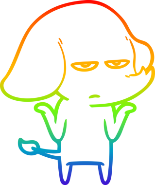 gökkuşağı gradyan çizimi bir insan tarafından çizilmiş bir karikatür fili