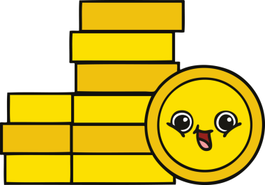 Bir insan tarafından çizilmiş sevimli bozuk para karikatürü.