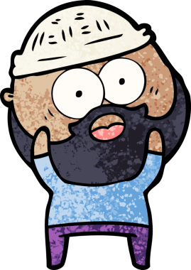 Bir insan tarafından çizilmiş sakallı bir adam.