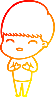 Bir insan tarafından çizilmiş mutlu çizgi film çocuğu çizimi.