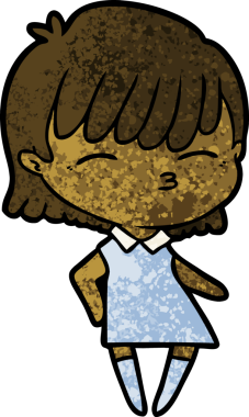 Bir insan tarafından çizilmiş karikatür kadın.