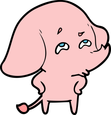 Bir insan tarafından çizilmiş karikatür fili