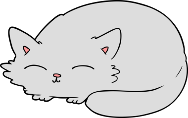 Bir insan tarafından çizilmiş çizgi film kedisi.