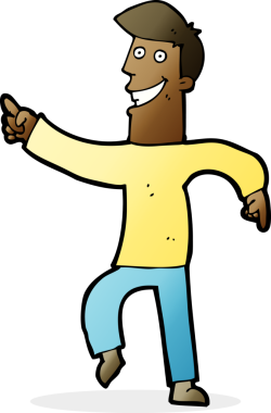 Bir insan tarafından çizilmiş sırıtan bir çizgi film adamı.