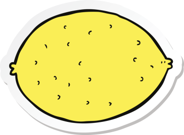 Bir insan tarafından çizilmiş karikatür limonu çıkartması.