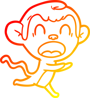 Bir insan tarafından çizilmiş bağıran çizgi film maymunu çizimi