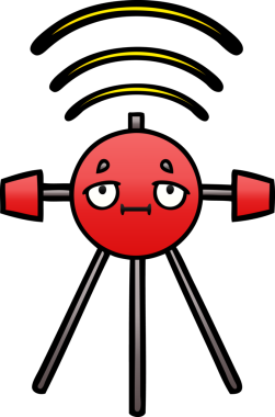 Bir insan tarafından çizilmiş bir uydunun eğimli gölgeli karikatürü