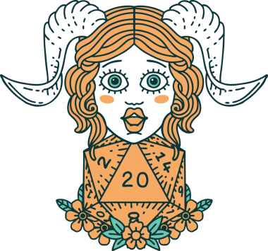 Retro Dövme Biçimi Bir insan tarafından çizilmiş D20 doğal yirmilik zar ile düzenleniyor