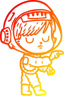 Bir insan tarafından çizilmiş bir astronot kadın çizgi çizimi.