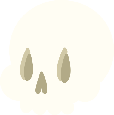 Bir insan tarafından çizilmiş ürkütücü bir kafatası.