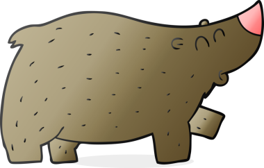 Bir insan tarafından çizilmiş serbest çizim çizgi film ayısı.