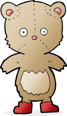 Bir insan tarafından çizilmiş oyuncak ayı.