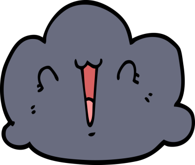 Bir insan tarafından çizilmiş mutlu bulut karikatürü