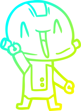 Bir insan tarafından çizilmiş soğuk gradyan robot çizimi