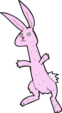 Bir insan tarafından çizilmiş çizgi film tavşanı