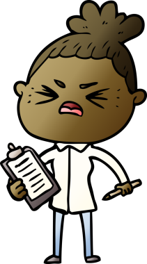 Bir insan tarafından çizilmiş kızgın bir kadın.