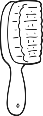 Bir insan tarafından çizilmiş siyah beyaz karikatür fırçası.